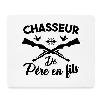 Chasseur de père en fils - Tapis de souris (format paysage) - blanc - Devant