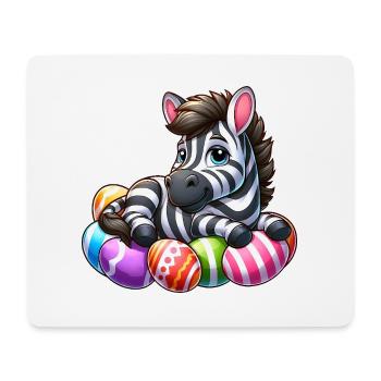 Cute Zebra Easter Egg Cartoon Easter - Mouse Pad (horizontal) - white - Front