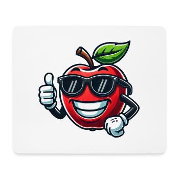 Cool Apple Fruit with Sunglasses - Mouse Pad (horizontal) - white - Front
