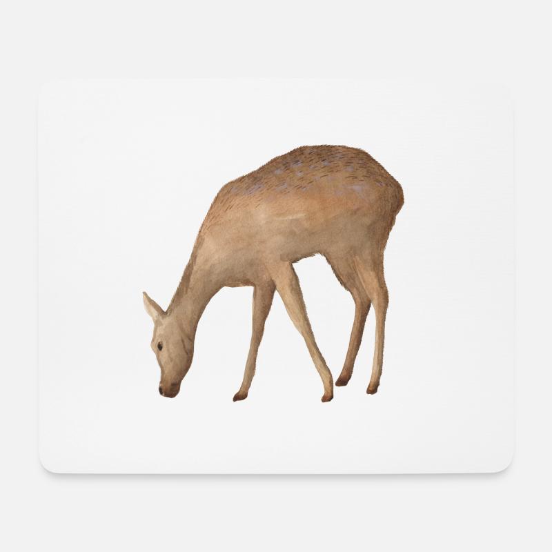 Reh - Mousepad (Querformat) - Weiß