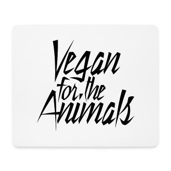 VEGAN FOR THE ANIMALS - Mouse Pad (horizontal) - white - Front