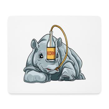Lustiges Nashorn mit Korn - Mousepad (Querformat) - Weiß - Vorne