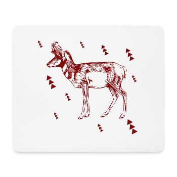 Cerf - Forêt - Nature - Bien-être animal - Tapis de souris (format paysage) - blanc - Devant