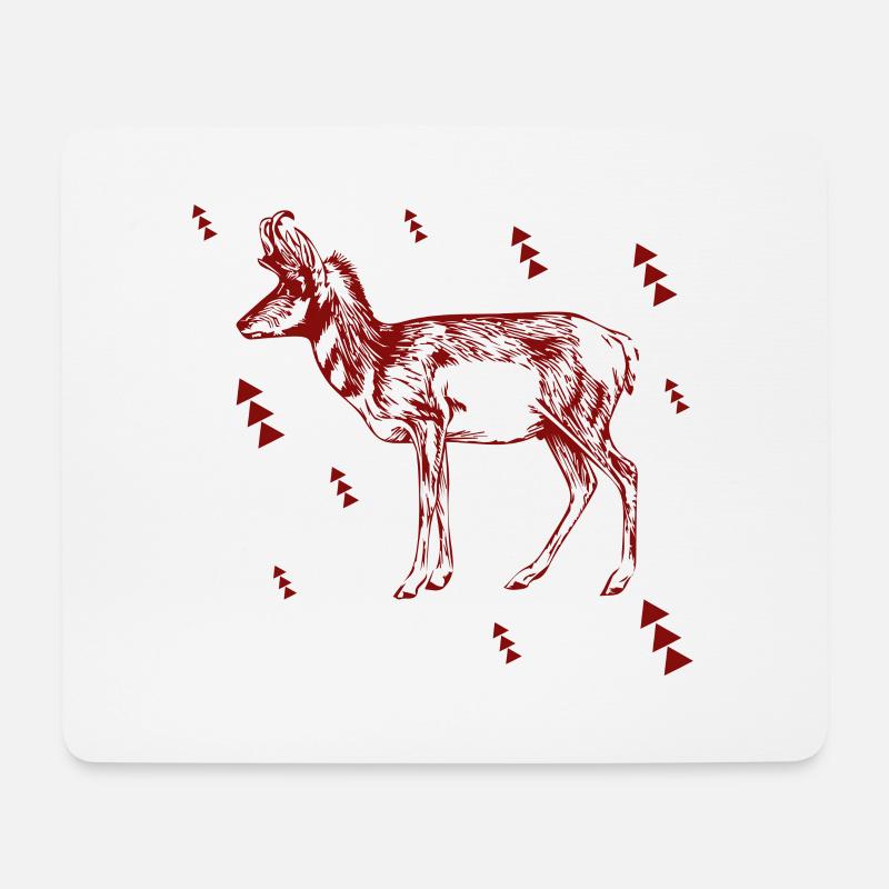 Hirsch - Wald - Natur - Tierschutz - Mousepad (Querformat) - Weiß