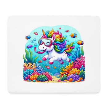 Unterwasserabenteuer Einhorn Korallenriffe - Mousepad (Querformat) - Weiß - Vorne
