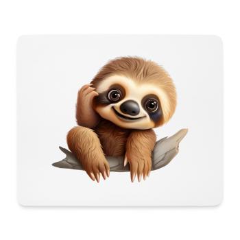 Niedliches Faultier für Kinder für Kinder - Mousepad (Querformat) - Weiß - Vorne