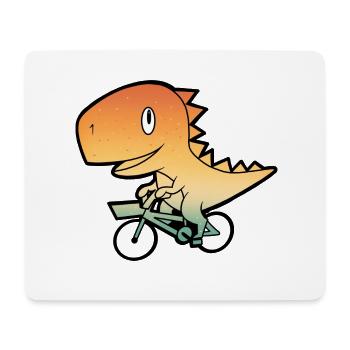 T Rex Vélo Cyclisme - Tapis de souris (format paysage) - blanc - Devant