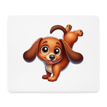 Süßer Dackel Handstand Breakdance - Mousepad (Querformat) - Weiß - Vorne