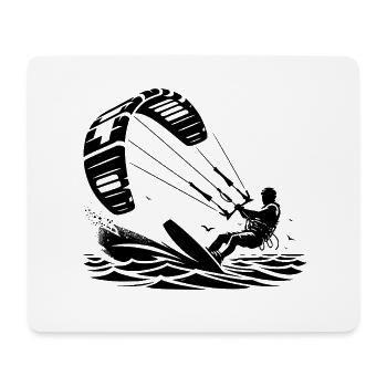 Kitesurfen Kitesurfer Kiteboard - Mousepad (Querformat) - Weiß - Vorne
