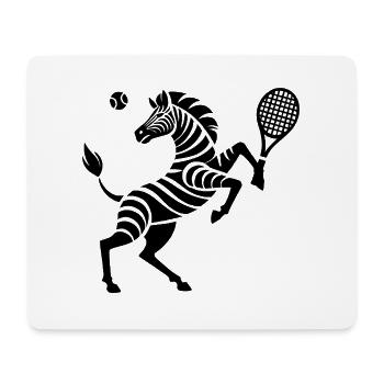 Zebra Tennis Tennisball Balancieren Horn - Mousepad (Querformat) - Weiß - Vorne