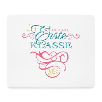Schulkind 2025 - Erste Klasse - Girl - Einschulung - Mousepad (Querformat) - Weiß - Vorne