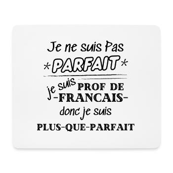 Professeur de Francais humour cadeau - Tapis de souris (format paysage) - blanc - Devant