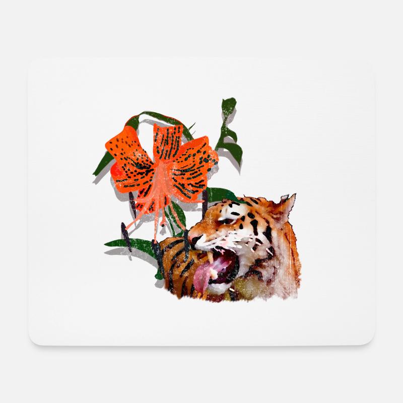 Tigerlilie - Mousepad (Querformat) - Weiß