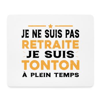 Tonton à Plein Temps Cadeau Retraite Tonton - Tapis de souris (format paysage) - blanc - Devant