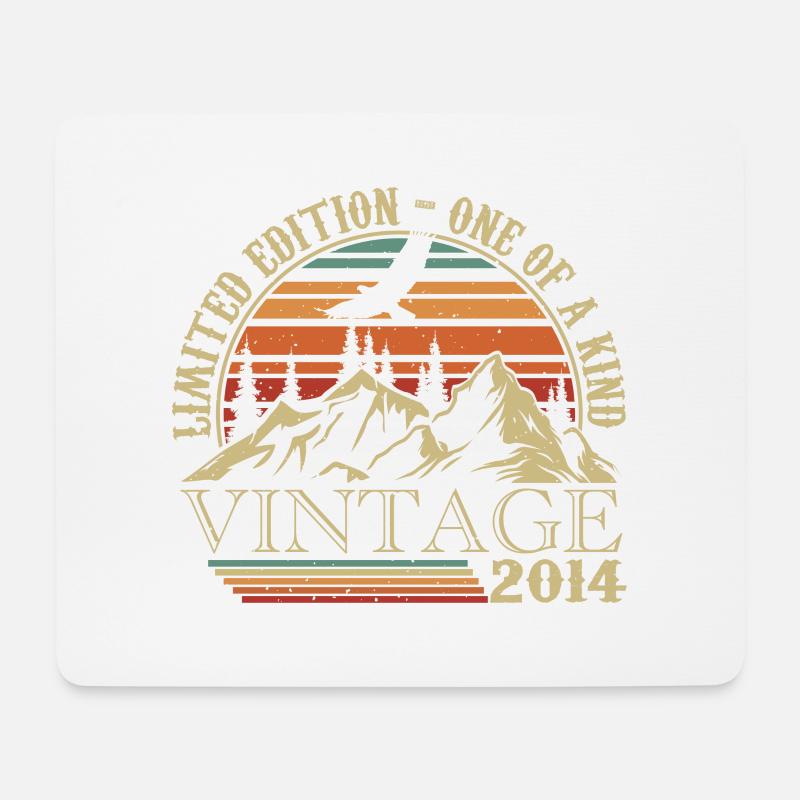 2014 Vintage Retro 2014 Jubiläumsgeschenk - Mousepad (Querformat) - Weiß