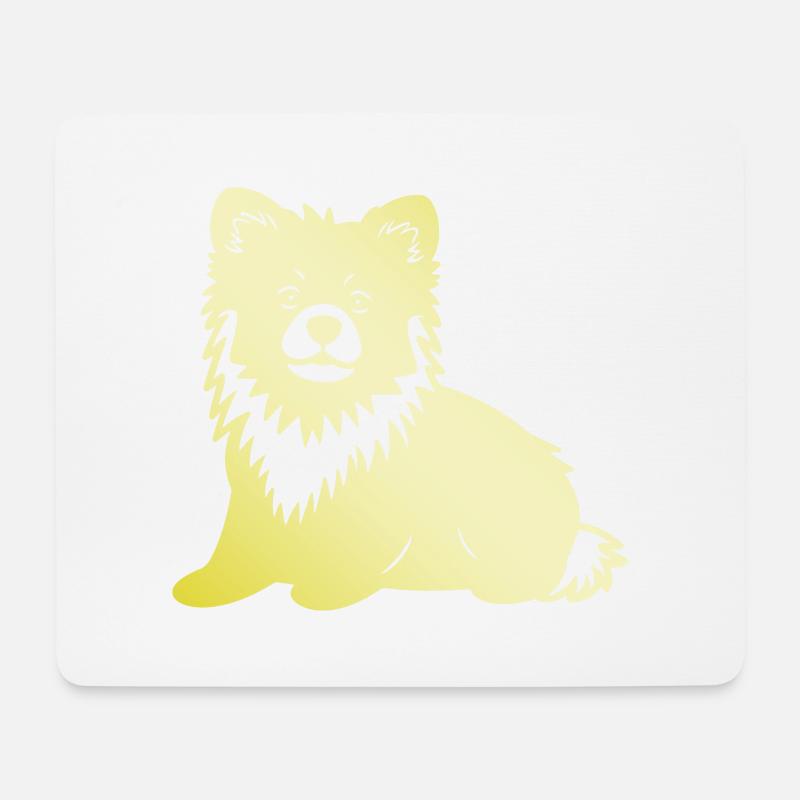 Zwergspitz Hund Silhouette Pomeranian - Mousepad (Querformat) - Weiß