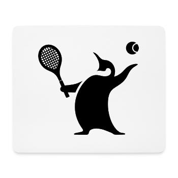 Penguin Tennis Player Silhouette Minimalist - Mouse Pad (horizontal) - white - Front