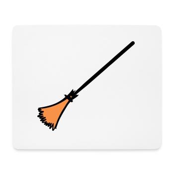 Broom, hand-drawn: cleaning lady, garbage man. - Mouse Pad (horizontal) - white - Front
