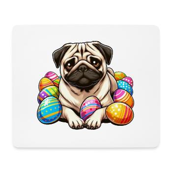 Süßer Mops Ostern Osterei Cartoon Relax Chill - Mousepad (Querformat) - Weiß - Vorne