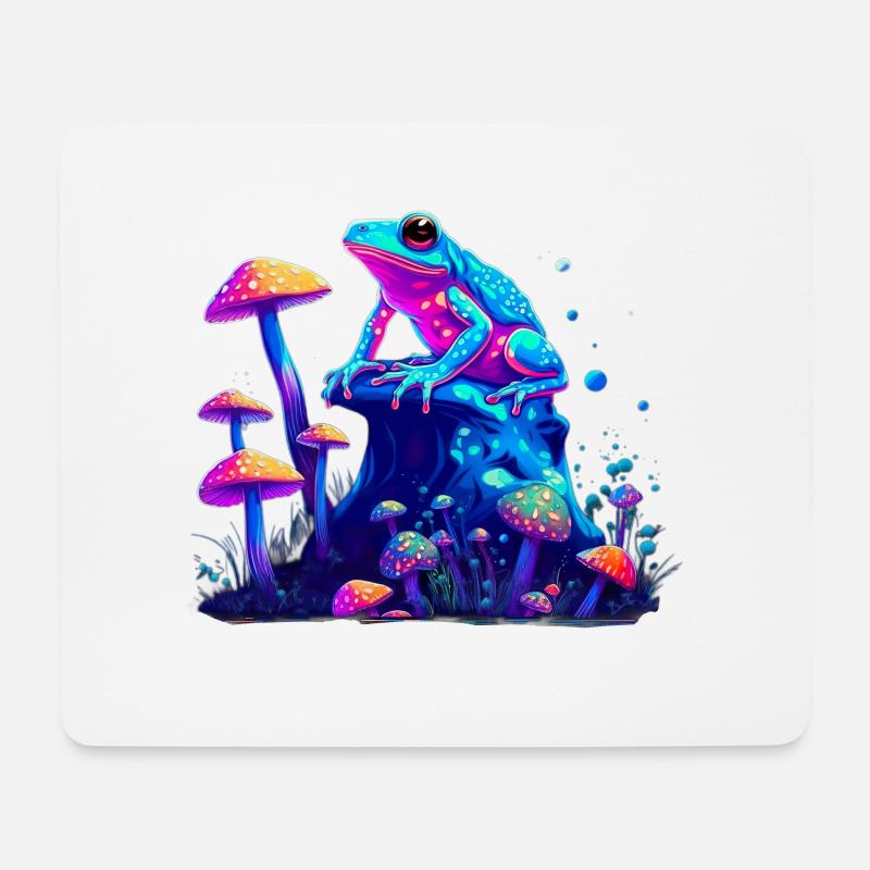 Ästhetischer Frosch Pilze Frösche - Mousepad (Querformat) - Weiß