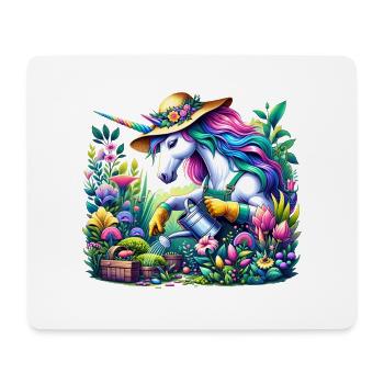 Botanist Unicorn in a Magical Garden - Mousepad (Querformat) - Weiß - Vorne