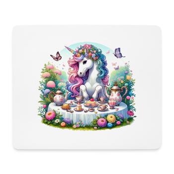 Einhorns Wald-Teeparty für einen Frauen, Mädchen - Mousepad (Querformat) - Weiß - Vorne