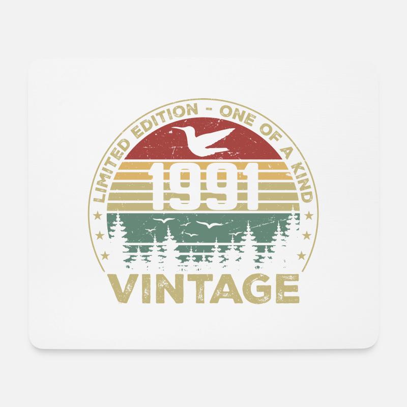 Jahrgang 1991 Original 1991 Retro Geburtstag 1991 - Mousepad (Querformat) - Weiß
