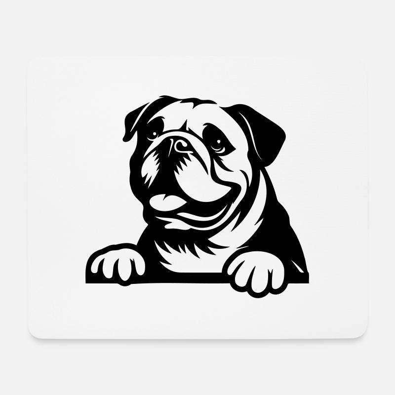 Bulldog - Mouse Pad (horizontal) - white