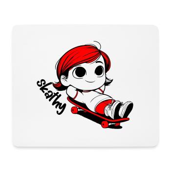 Kathy se relaxant sur une planche à roulettes. - Tapis de souris (format paysage) - blanc - Devant