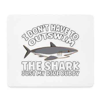 Plongée sous-marine amusante – Citation de Outswim the Shark - Tapis de souris (format paysage) - blanc - Devant