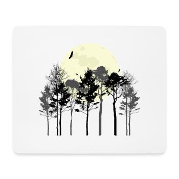 Conception de silhouette de la forêt céleste - Tapis de souris (format paysage) - blanc - Devant
