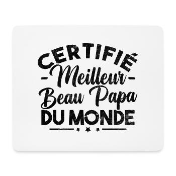 Certifié meilleur beau papa du monde - Tapis de souris (format paysage) - blanc - Devant