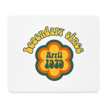 Legendary since April 1979 Geburtstag Retro - Mousepad (Querformat) - Weiß - Vorne