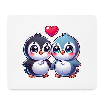 Penguin Love Valentine's Day Heart Friendship - Mouse Pad (horizontal) - white - Front