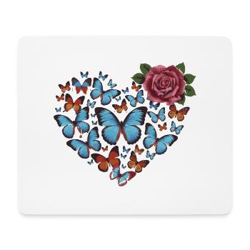 Heart of butterflies - Mousepad (Querformat) - Weiß - Vorne