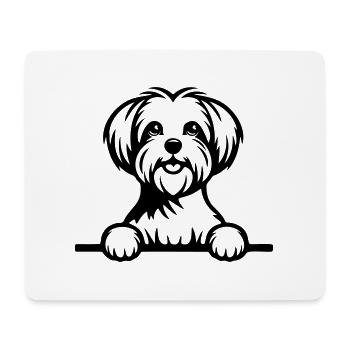 Maltais - Tapis de souris (format paysage) - blanc - Devant