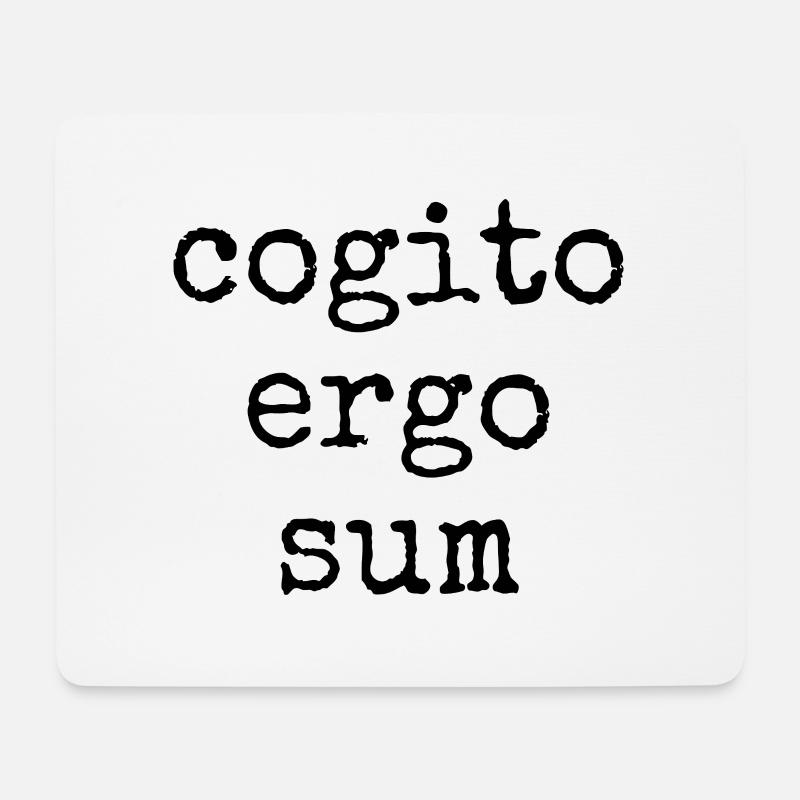 cogito ergo sum - ich denke also bin ich - Spruch - Mousepad (Querformat) - Weiß