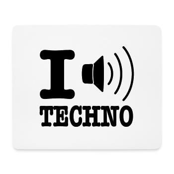 I love techno / I speaker techno - Mousepad (Querformat) - Weiß - Vorne