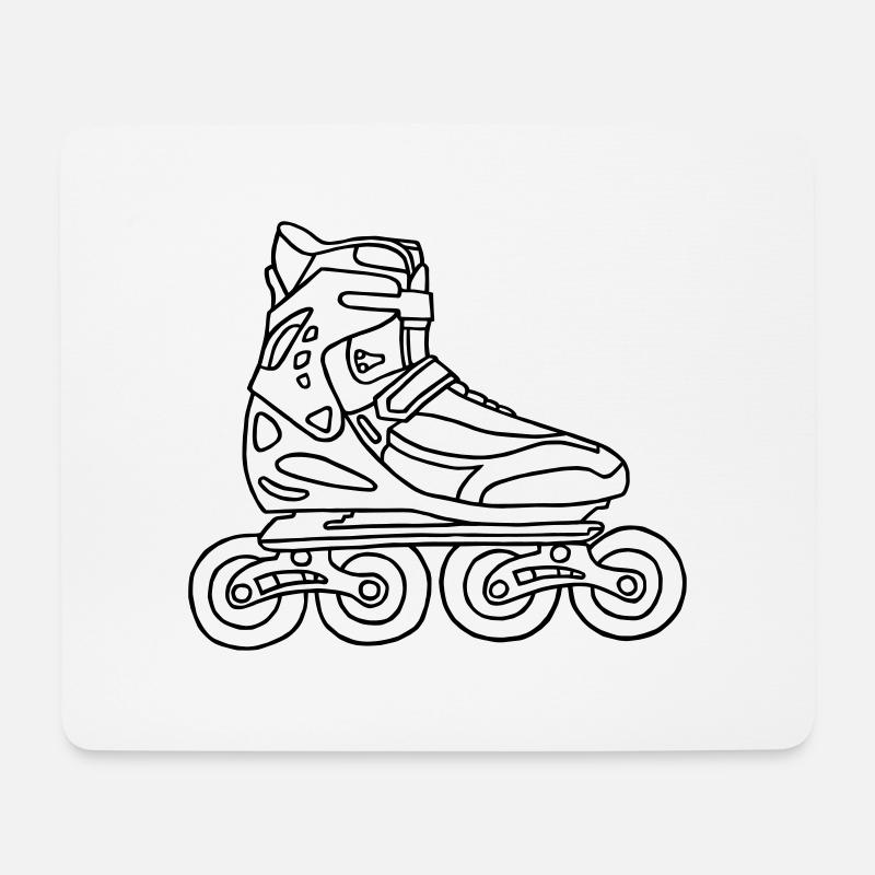Roller en ligne - Tapis de souris (format paysage) - blanc