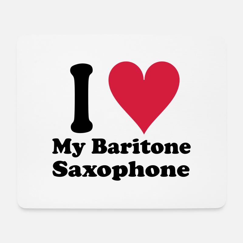 I Love Baritone Saxophone - Mouse Pad (horizontal) - white