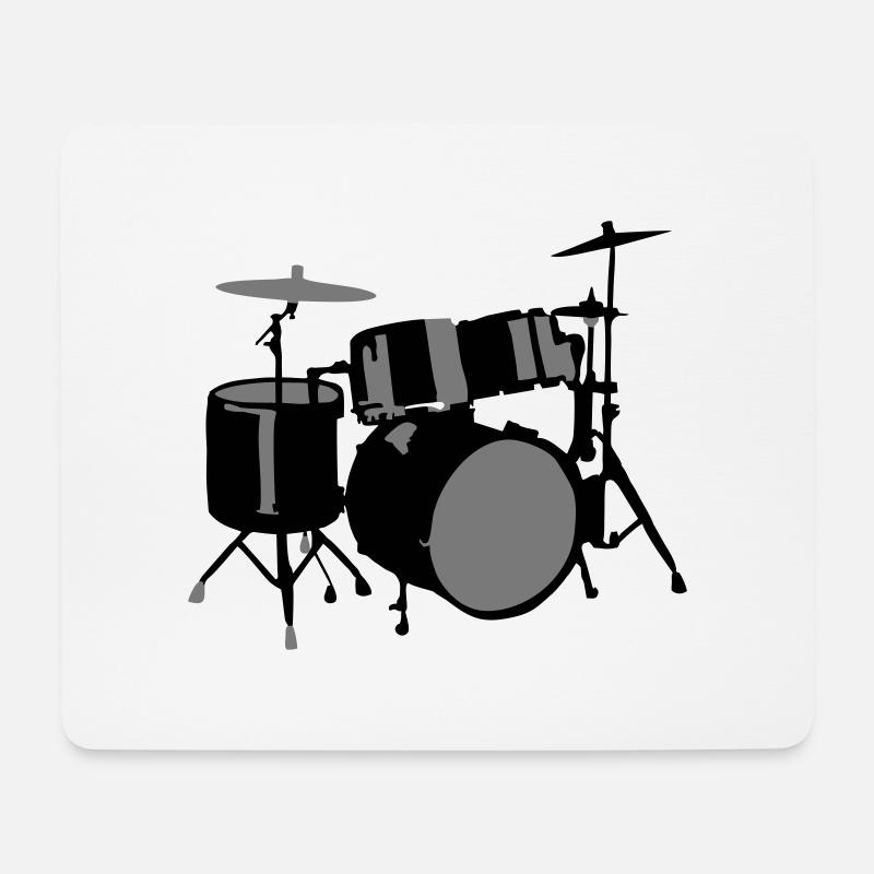 Schlagzeug, Drums - Mousepad (Querformat) - Weiß