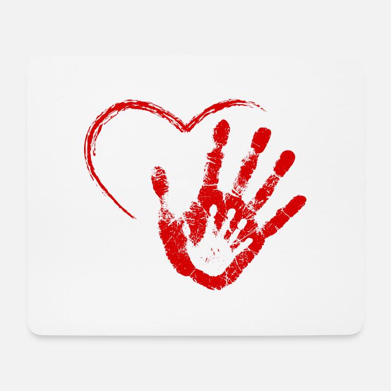 Hand on heart - Mouse Pad (horizontal) - white
