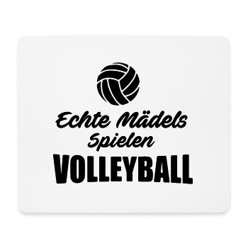 volleyball Shirt - echte Mädels spielen Volleyball - Mousepad (Querformat) - Weiß - Vorne