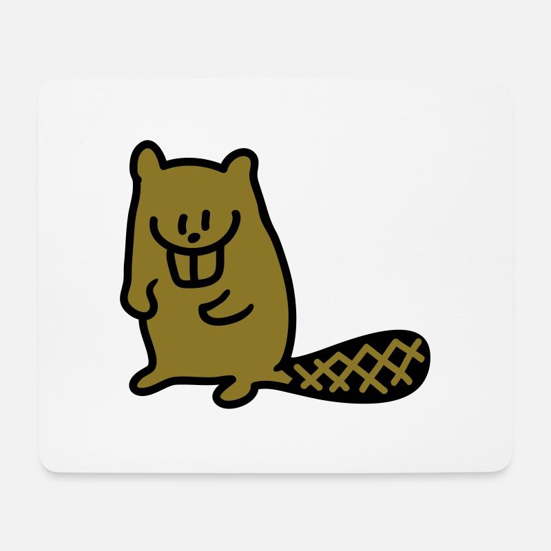 Biber - Mousepad (Querformat) - Weiß