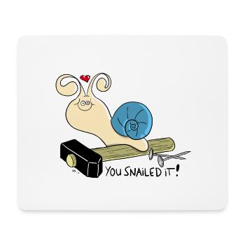 You snailed it! - Mousepad (Querformat) - Weiß - Vorne