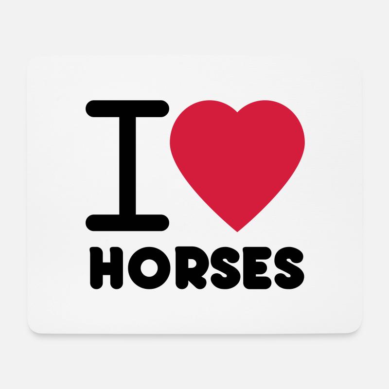 I LOVE HORSES - Mouse Pad (horizontal) - white
