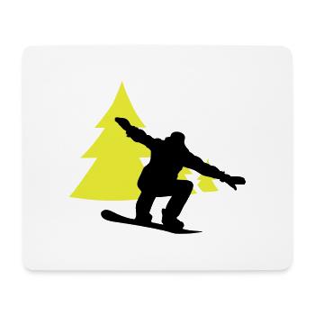 snowboarder trees - Mousepad (Querformat) - Weiß - Vorne