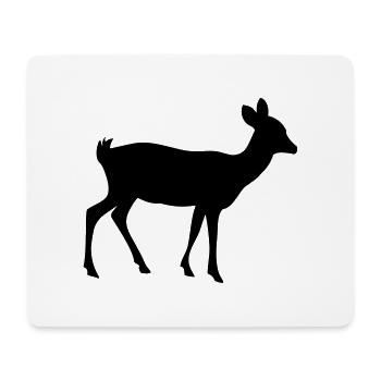 Reh silhouette - Mousepad (Querformat) - Weiß - Vorne