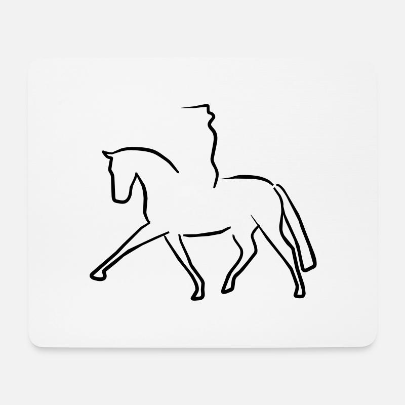 dressurpferd - Mousepad (Querformat) - Weiß