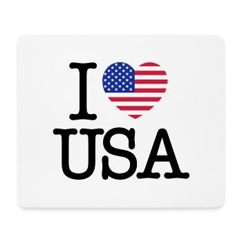 I Love USA - Tapis de souris (format paysage) - blanc - Devant